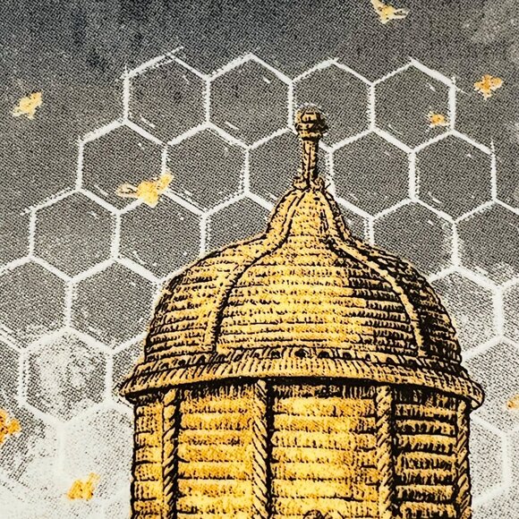 Vintage-Inspired Creative Co-Op  Chad Barrett Honeycomb Ceramic Square Plate 4" - Picture 3 of 7